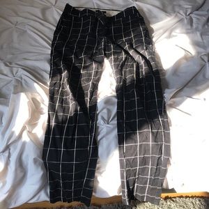 black and white checkered pants